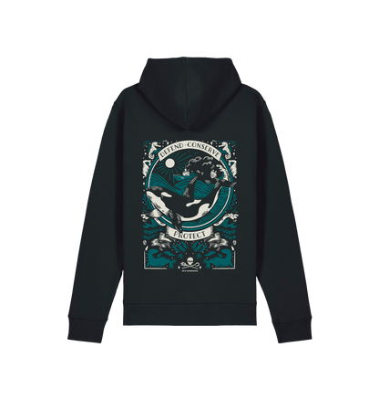 Black Printed Hoody Back