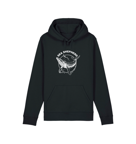 Black Printed Hoody Front