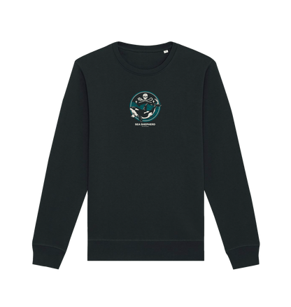 Black Printed Sweater Front