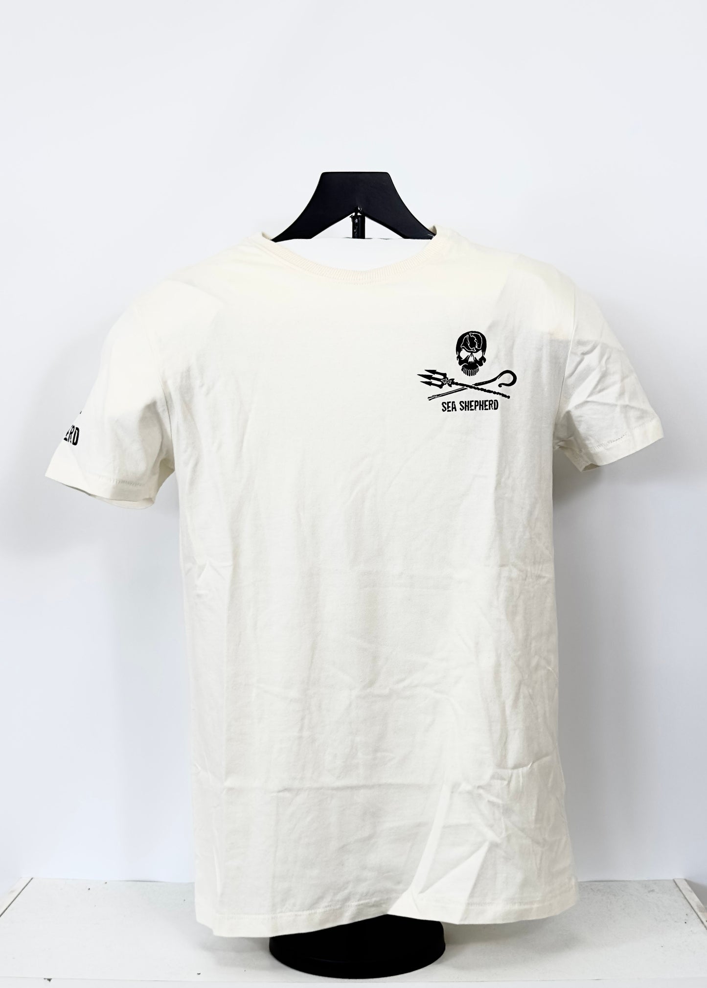 White Printed Long Sleeve T Shirt Front