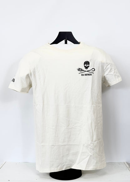 White Printed Long Sleeve T Shirt Front