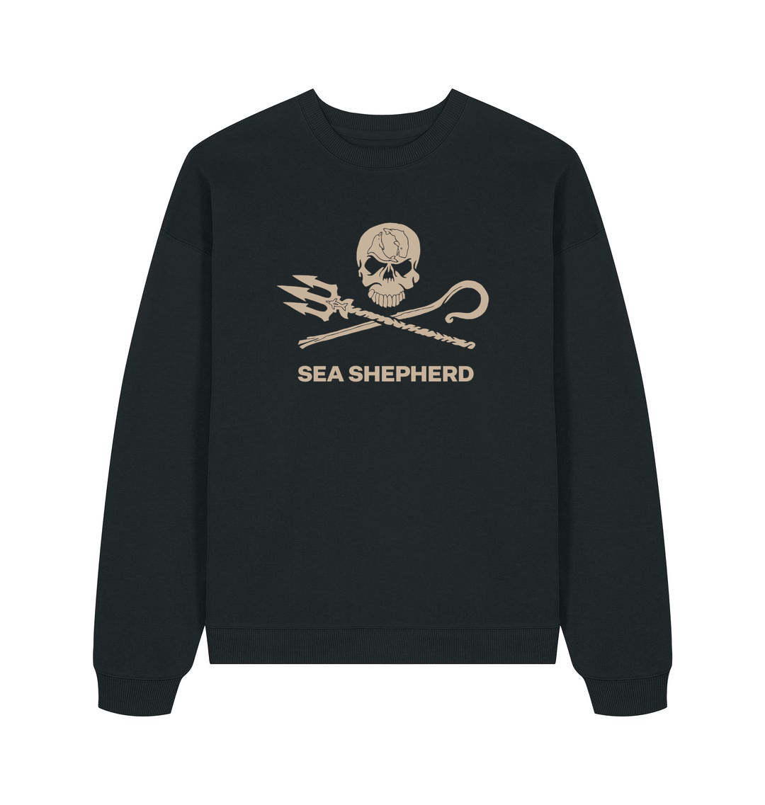 Black Printed Sweater Front