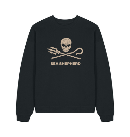 Black Printed Sweater Front