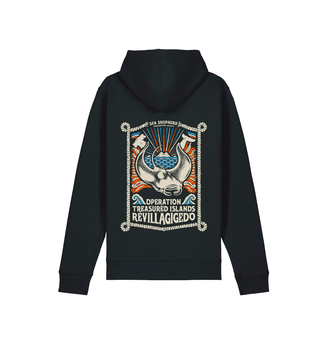 Black Printed Hoody Back