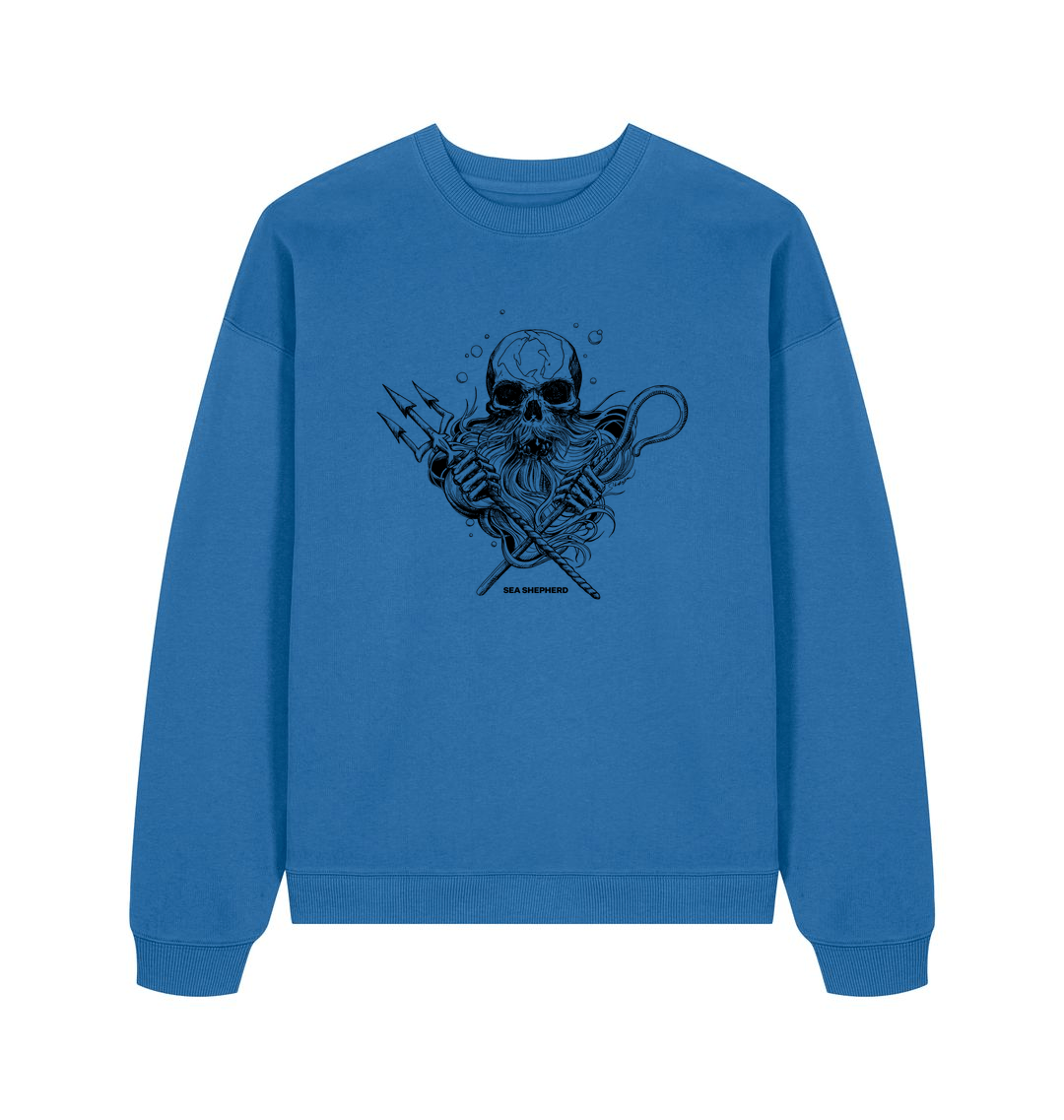 Mindful Blue Printed Sweater Front