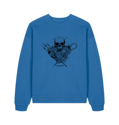 Mindful Blue Printed Sweater Front