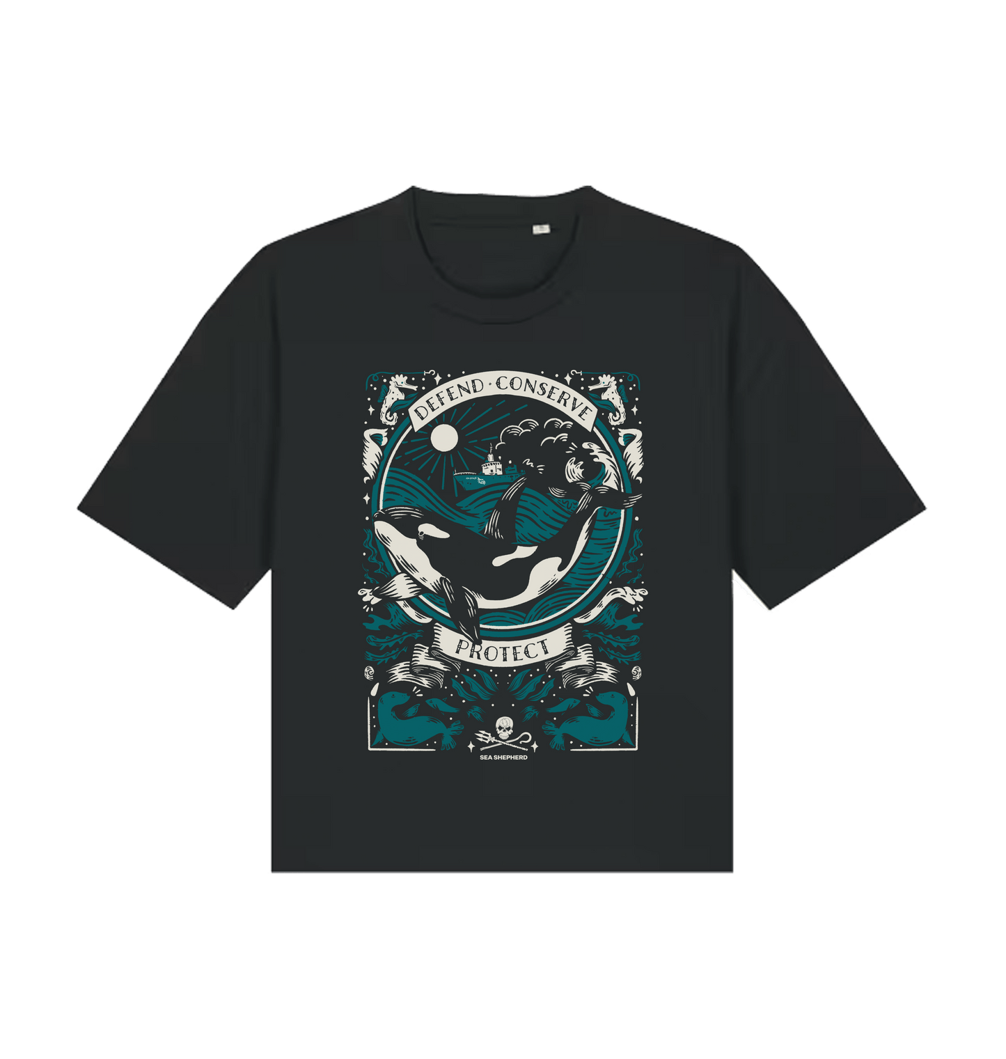 Black Printed T-shirt Front