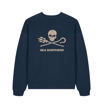 French Navy Printed Sweater Front