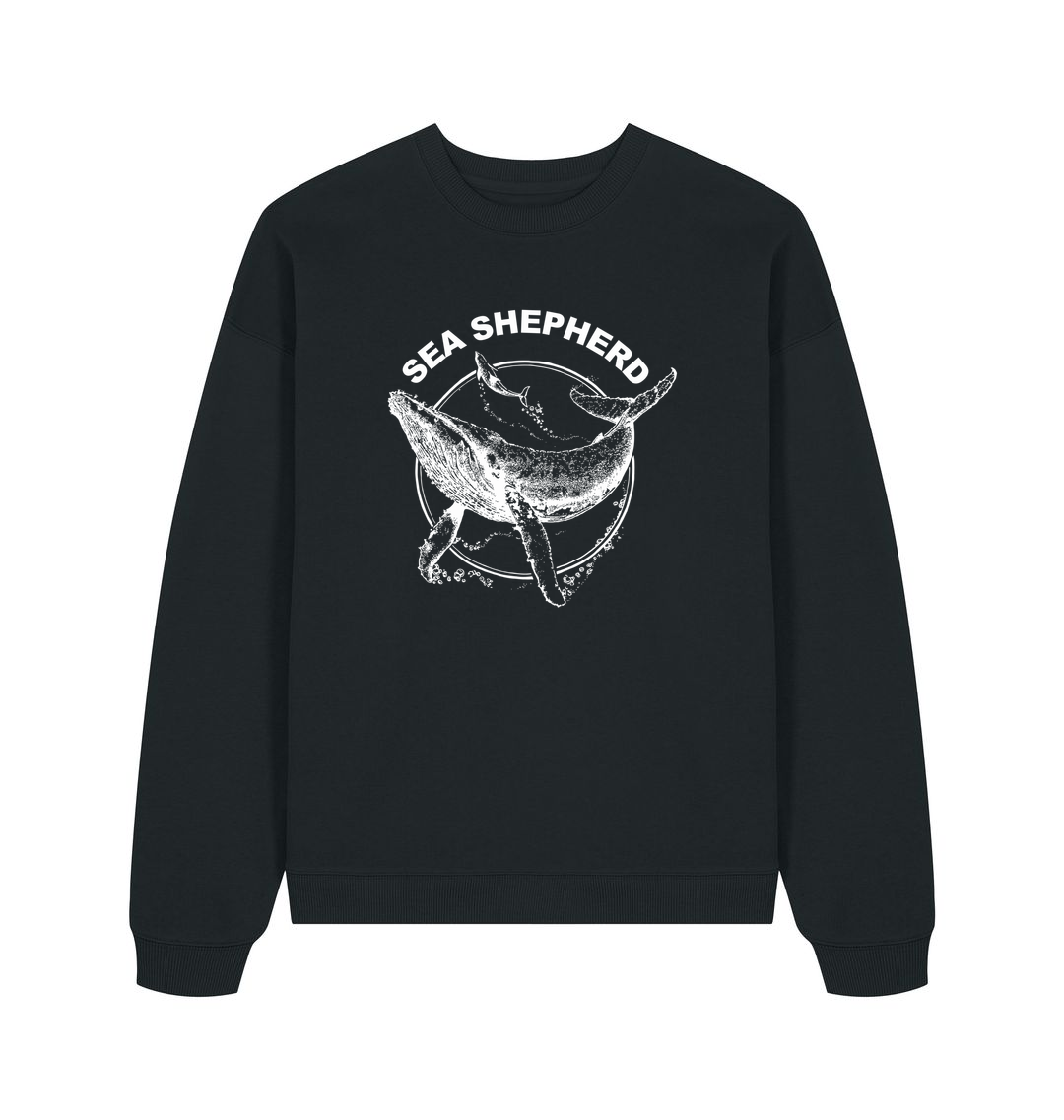 Black Printed Sweater Front