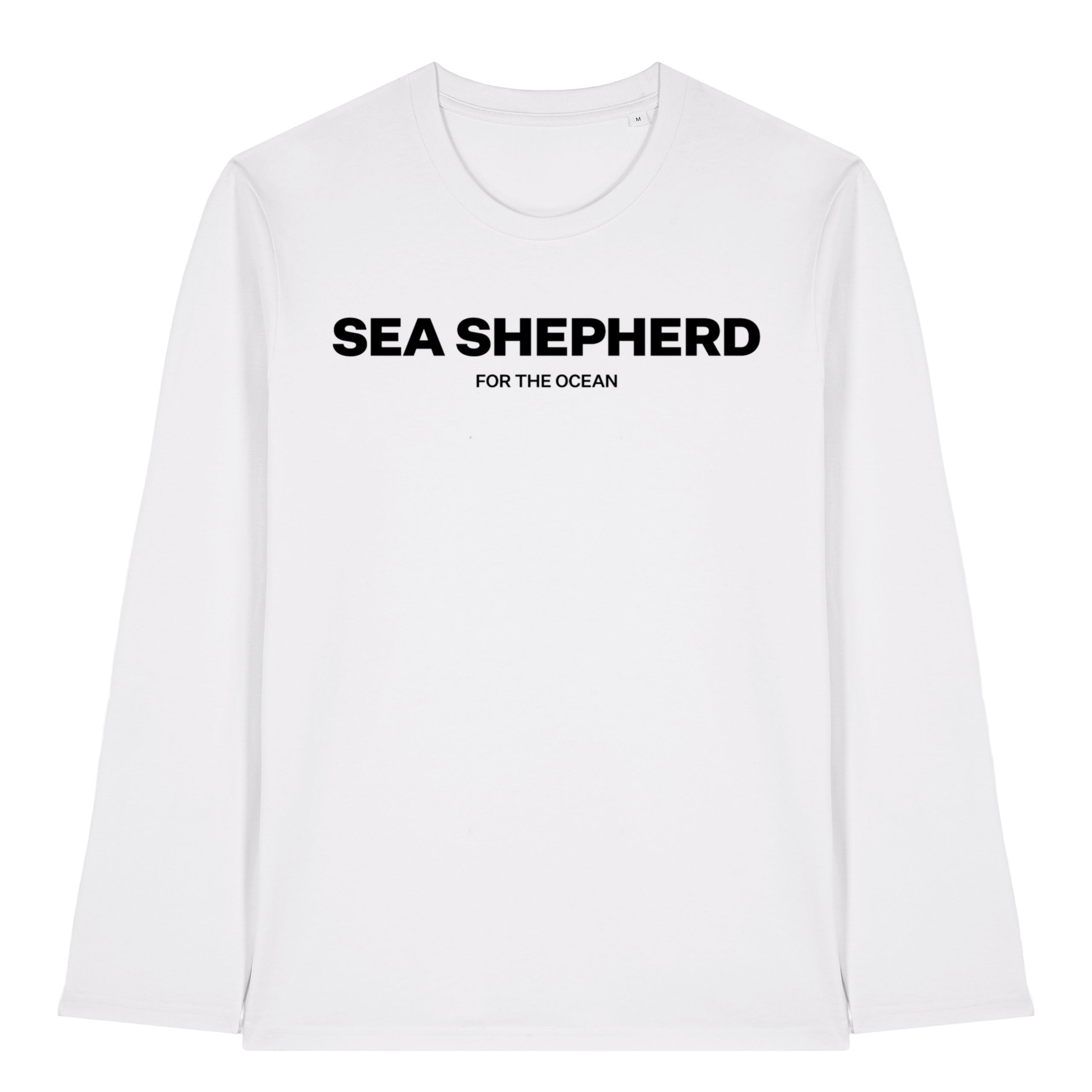 White Printed Long Sleeve T Shirt Front