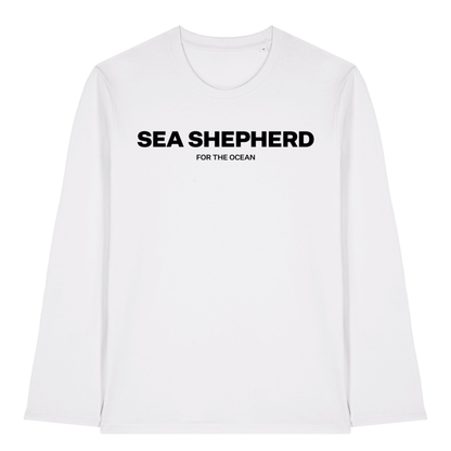 White Printed Long Sleeve T Shirt Front