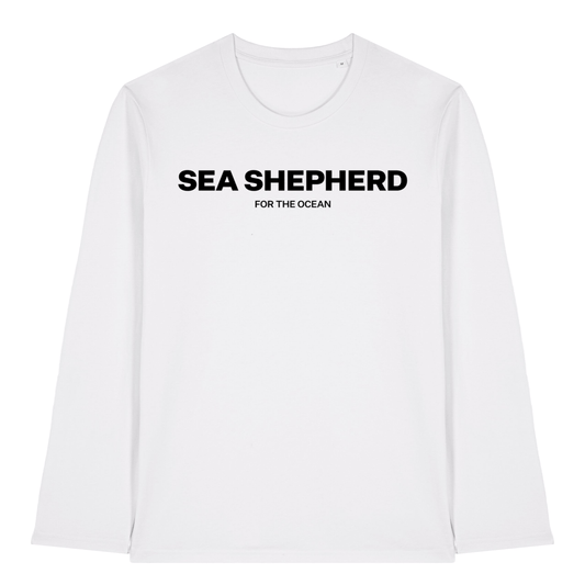 White Printed Long Sleeve T Shirt Front