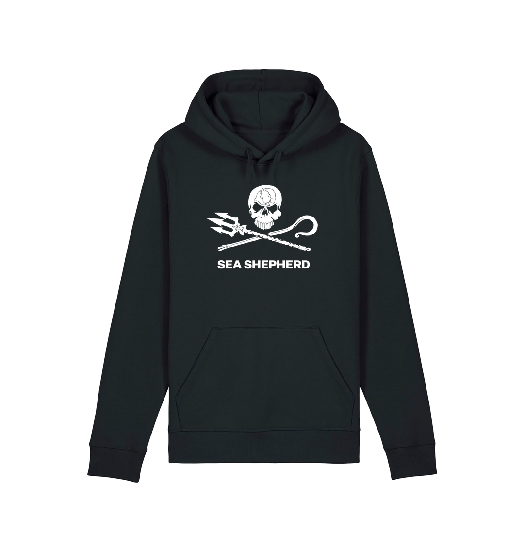 Black Printed Hoody Front