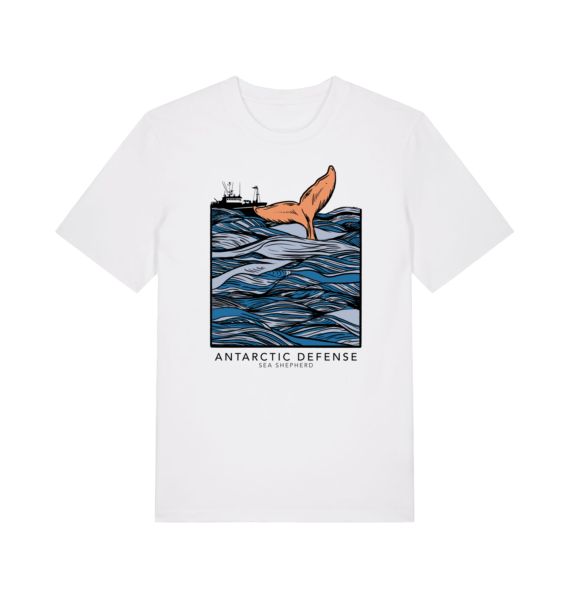 Antarctic Defense Whale T-Shirt | Organic Sea Shepherd | Sea