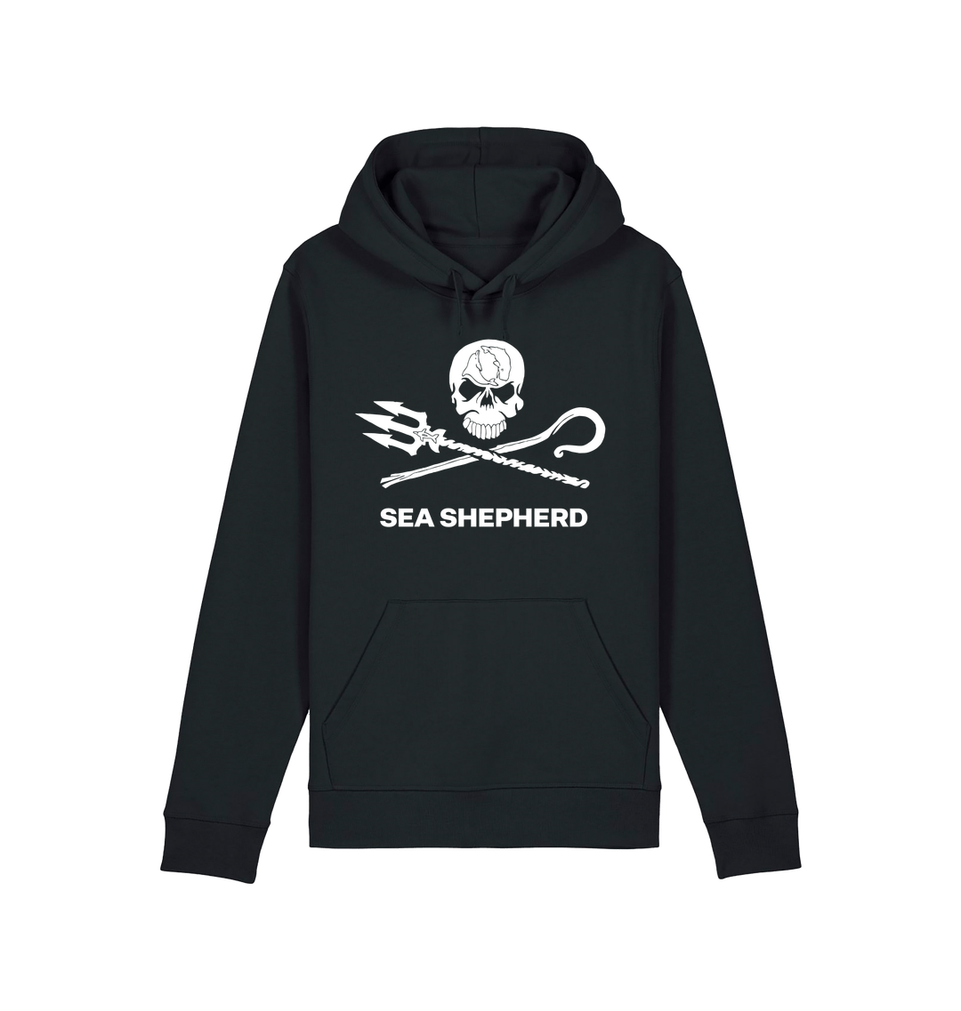Black Printed Hoody Front
