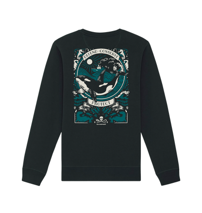 Black Printed Sweater Back