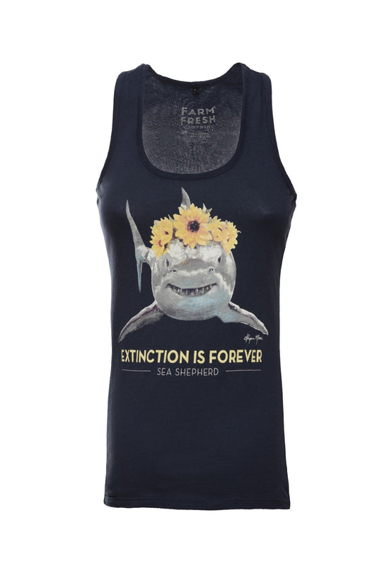 Ladies Premium Fit Shark Blue Tank Top - Navy
