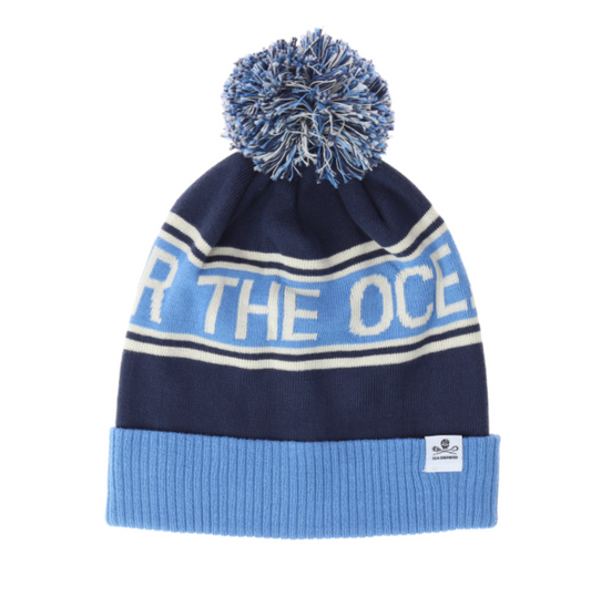 For the Ocean Knit Hat with Pom - Blue - Azur Blue