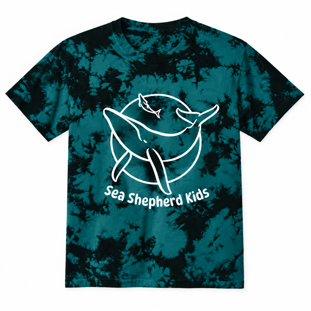 Sea Shepherd Kid's - Tie-Dye Black Teal/White Logo