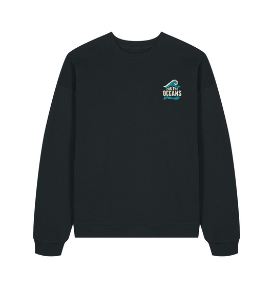 Black Printed Sweater Front