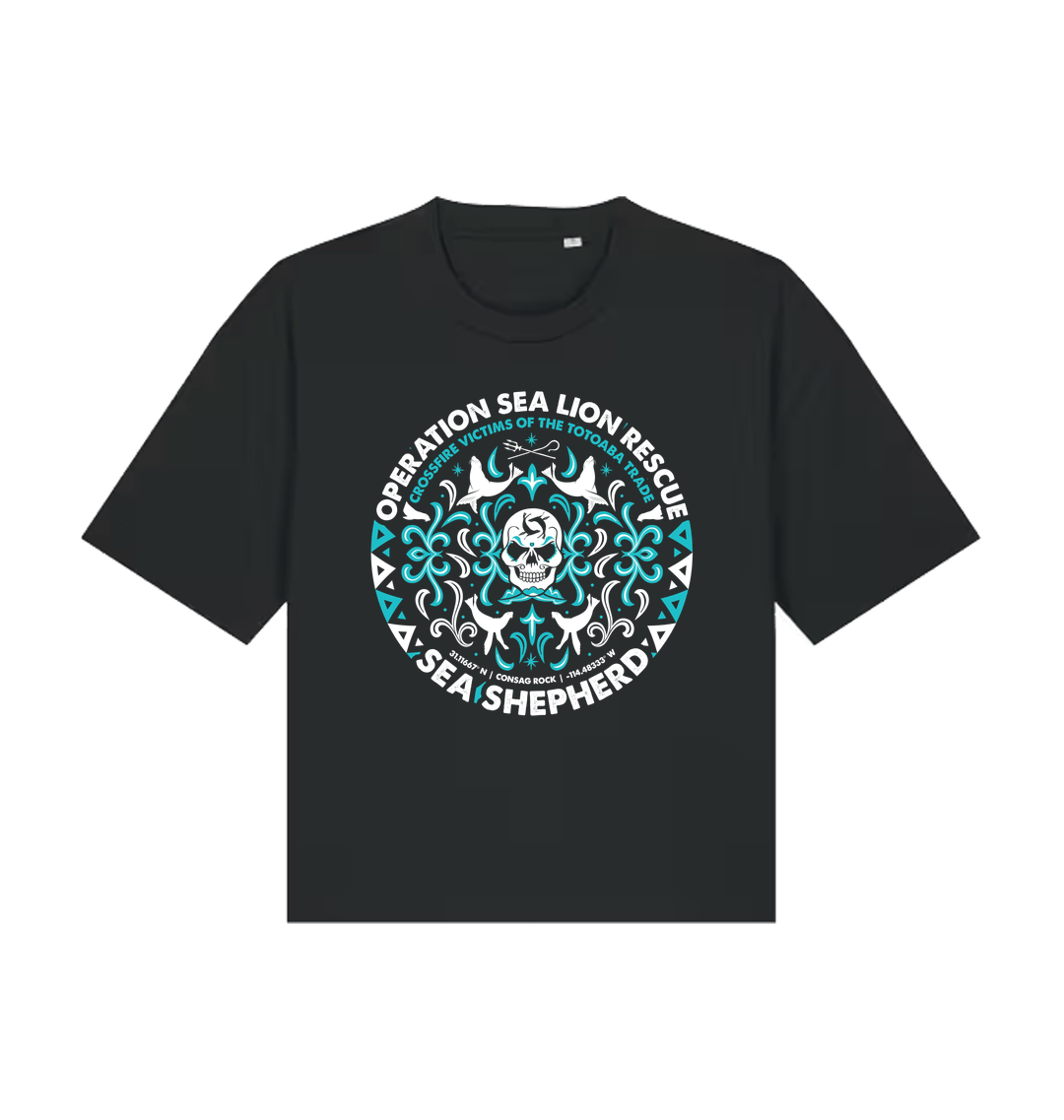 Black Printed T-shirt Front