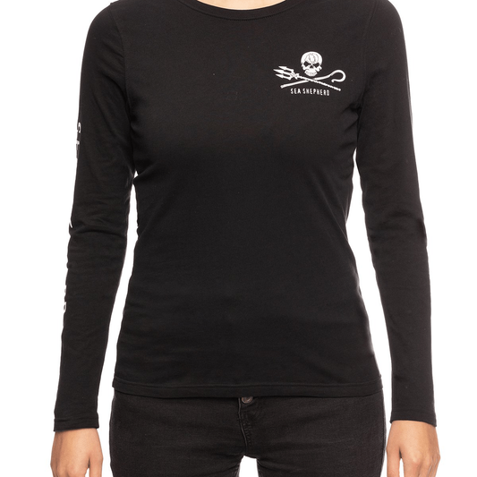 Black Printed Long Sleeve T Shirt