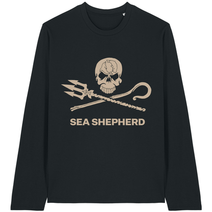 Black Printed Long Sleeve T Shirt Front