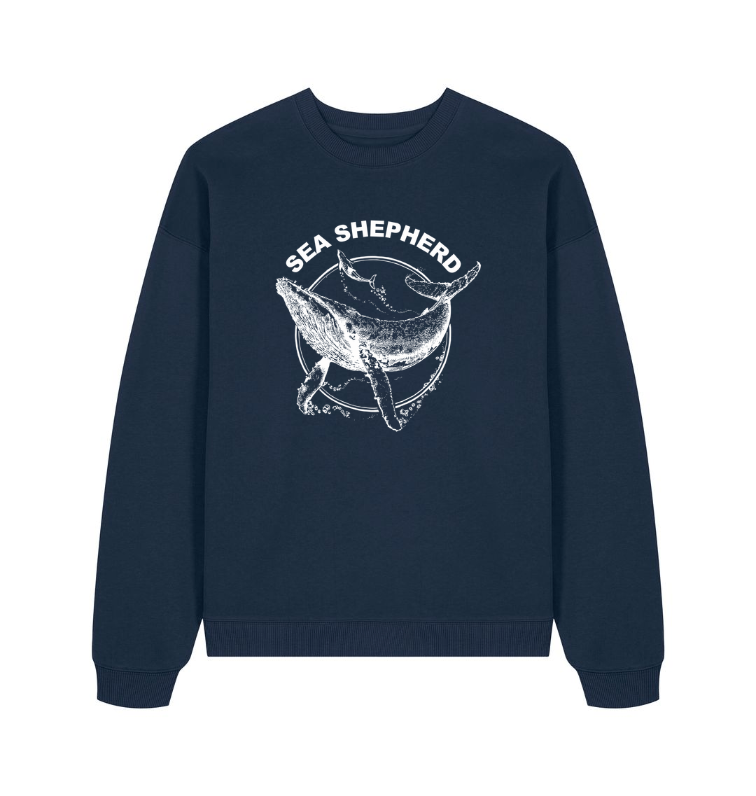French Navy Printed Sweater Front