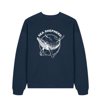 French Navy Printed Sweater Front