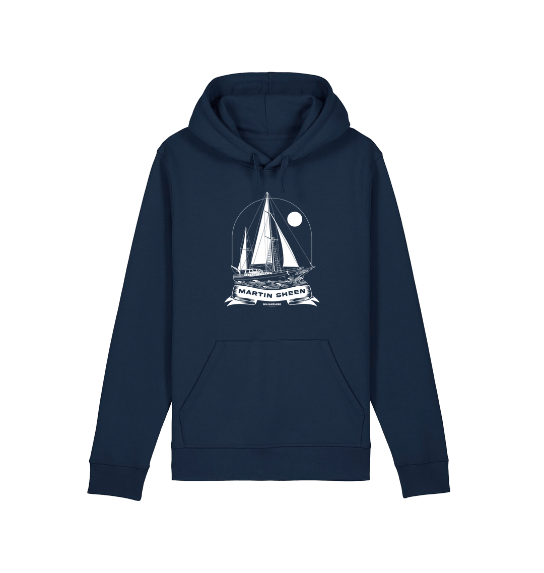 French Navy Printed Hoody Front
