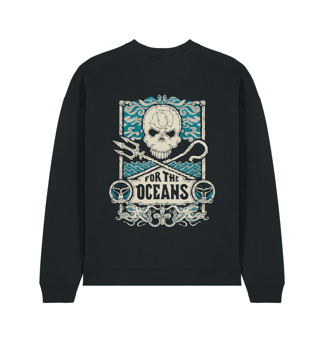 Black Printed Sweater Back