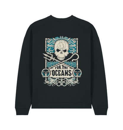 Black Printed Sweater Back