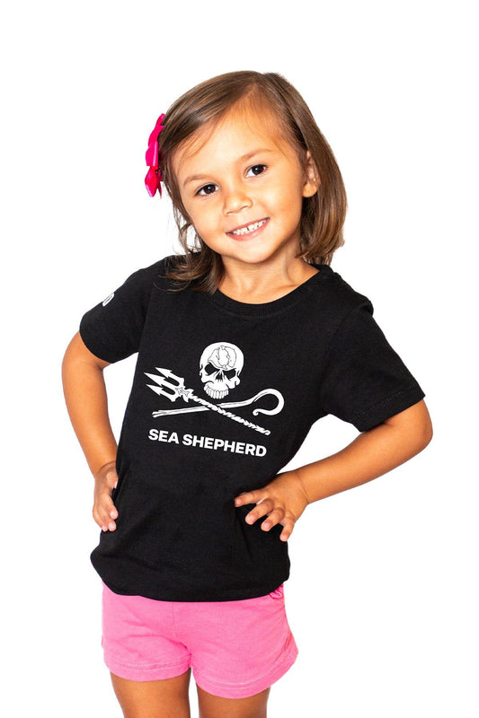 Black Printed Kids T-Shirt