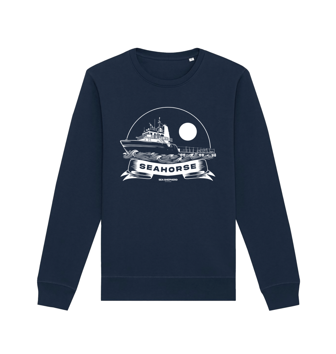 French Navy Printed Sweater Front