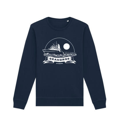 French Navy Printed Sweater Front