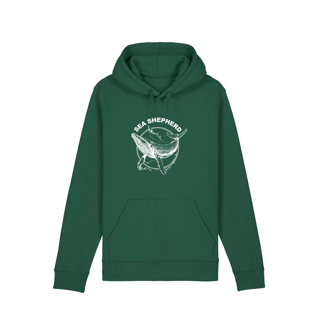 Bottle Green Printed Hoody Front