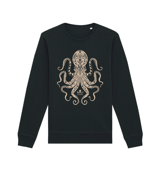 Black Printed Sweater Front