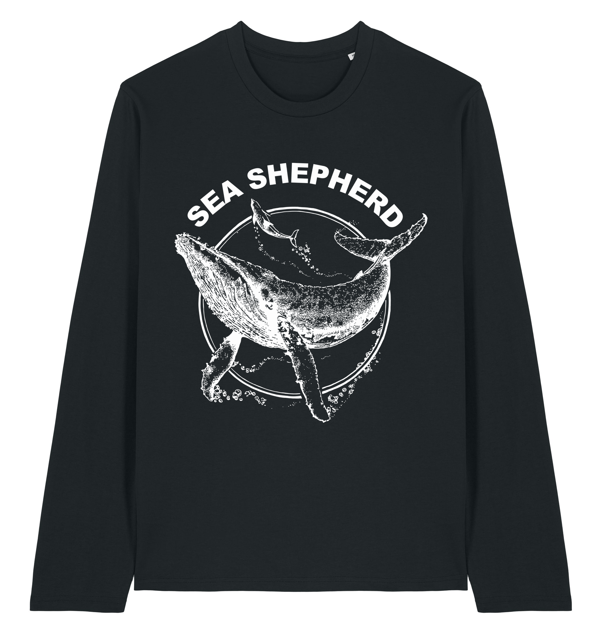 Black Printed Long Sleeve T Shirt Front