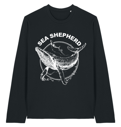 Black Printed Long Sleeve T Shirt Front