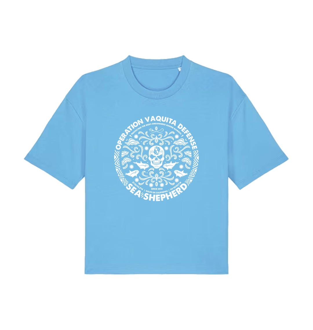 Aqua Blue Printed T-shirt Front
