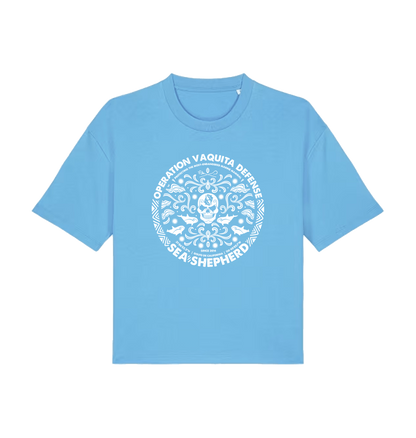 Aqua Blue Printed T-shirt Front