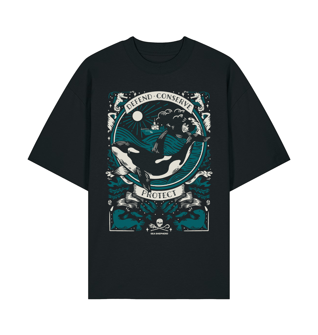 Black Printed T-shirt Front