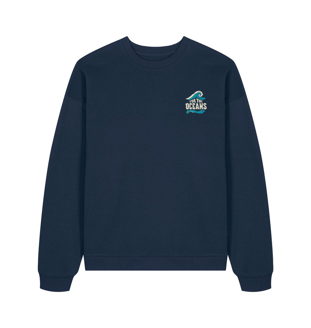 French Navy Printed Sweater Front