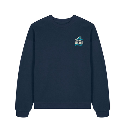 French Navy Printed Sweater Front