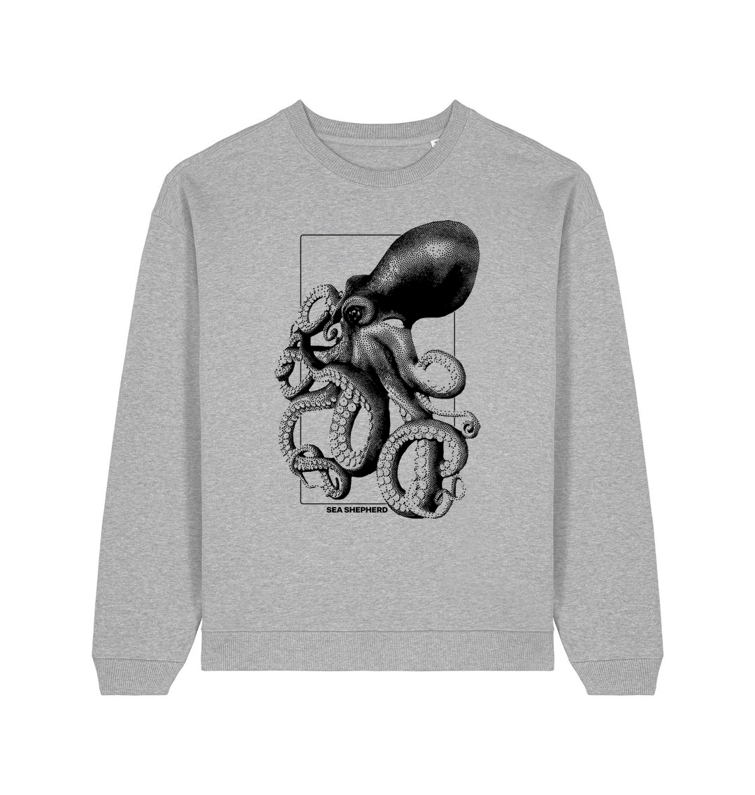 Heather Grey Printed Sweater Front
