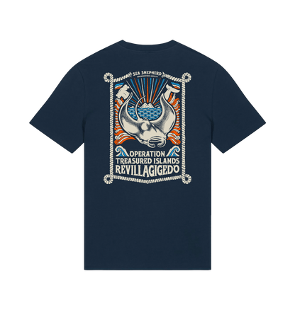French Navy Printed T-shirt Back