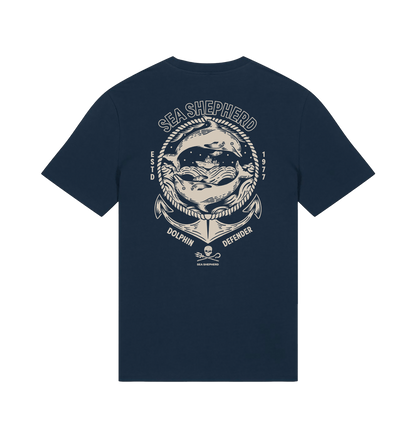 French Navy Printed T-shirt Back