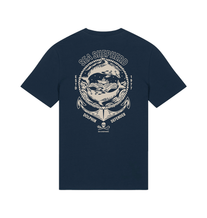 French Navy Printed T-shirt Back