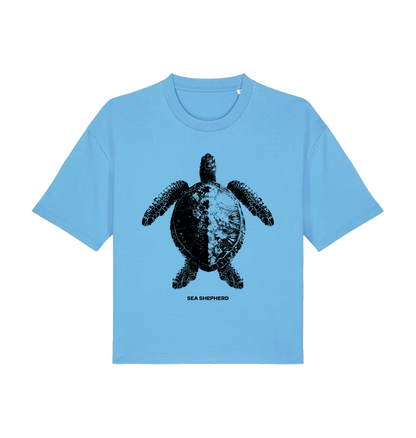 Aqua Blue Printed T-shirt Front