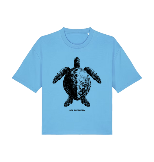 Aqua Blue Printed T-shirt Front